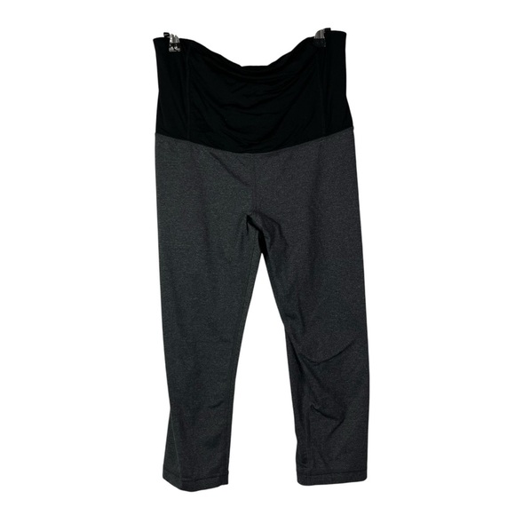 Ingrid & Isabel Maternity Gray & Black Banded Cropped Athletic Leggings M - Picture 1 of 4